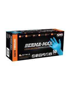 SAS DERMA-MAX Powder-Free Nitrile Exam-Grade Disposable Gloves CASE (10 BOXES)